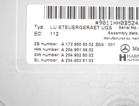 MERCEDES-BENZ SLK-Class R172 (2011-2020) Блок управления навигацией A1729009302,A2049015902,A2049026002,A2049026102 12043779