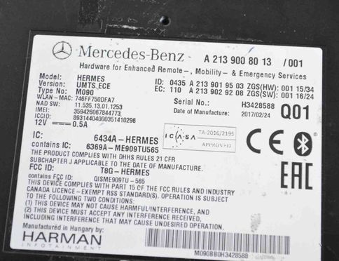 MERCEDES-BENZ C-Class W205/S205/C205 (2014-2023) Bluetooth Control Unit A2139008013,A2139019503,A2139029208 24834725