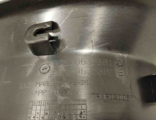 PORSCHE Taycan 1 generation (2019-2023) Aizmugurējā kreisā sliekšņa apdare 9J1863381D 26265071