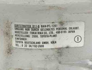 LEXUS IS XE20 (2005-2013) Front Right Seatbelt 7M8750P,J090331,J082512 23949381