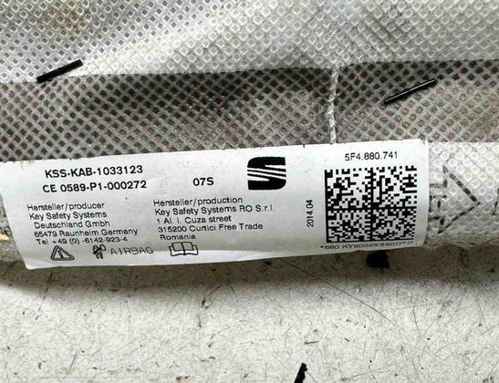 SEAT Leon 3 generation (2012-2020) Подушка безопасности потолка левая 5F4880741 30586900