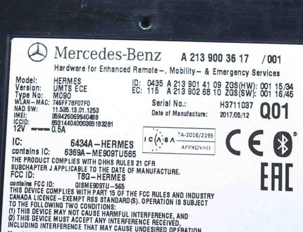 MERCEDES-BENZ E-Class W213/S213/C238/A238 (2016-2024) Other Control Units A2139026810,A2139014109,A2139003617 13249665
