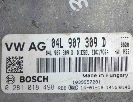AUDI A3 8V (2012-2020) Блок управления двигателем 04L907309D,1039S57281,0281018498,04L906021DS 13753459