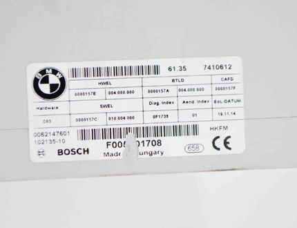BMW 3 Series Gran Turismo F34 (2013-2017) Aizmugurējā vāka / bagāžnieka vadības bloks 7410612,F005V01708,102135-10 14753781