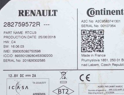 RENAULT Captur 1 generation (2013-2019) Navigation Control Unit 282759572R,A2C9583741301 17536596