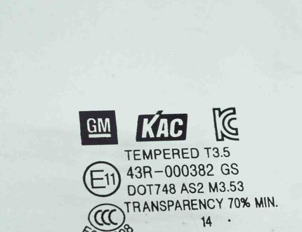 OPEL Mokka 1 generation (2012-2015) Rear Left Door Glass 43R-000382,95276489 17573089