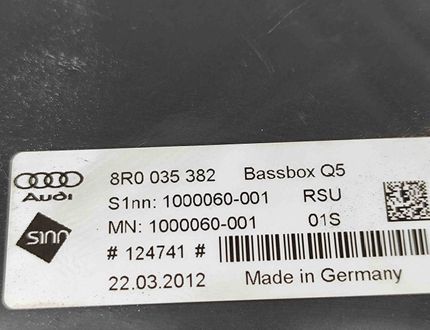 AUDI Q5 8R (2008-2017) Subwoofer 8R0035382 22931191
