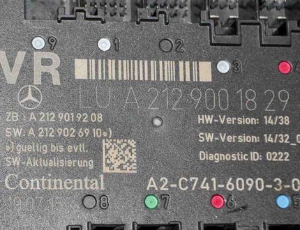 MERCEDES-BENZ E-Class W212/S212/C207/A207 (2009-2016) Priekšējo labo durvju vadības bloks A2129001829 2589509