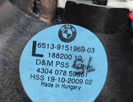 BMW 7 Series F01/F02 (2008-2015) Rear Left Door Sound Speaker 9151969 29813330