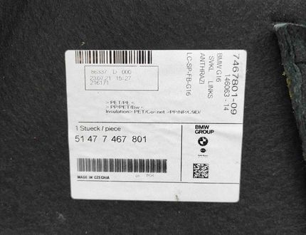 BMW M8 F91/F92/F93 (2019-2023) Left Side Trunk Trim 7467801,9313574 32041682