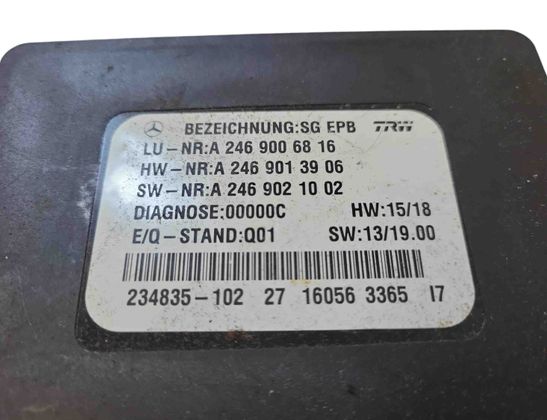 MERCEDES-BENZ A-Class W176 (2012-2018) Rokas bremžu vadības bloks A2469006816 28805654