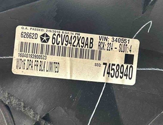 DODGE Durango 3 generation (2010-2024) Priekšējo labo durvju panelis 7458940,6XC407A8AB,62010250,6CV942X9AB,340551,62662D,62008555 32685665