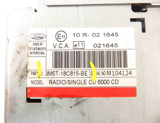 FORD C-Max 1 generation (2003-2010) Mūzikas atskaņotājs bez GPS/navigācijas 3M5T18C815BE 31276334