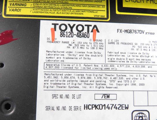 LEXUS RX 2 generation (2003-2009) Автомагнитола без навигации 8612048A60 31960555