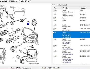 SAAB 93 1 generation (1956-1960) Switches 12775818 11500118