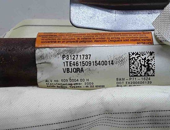 VOLVO XC60 1 generation (2008-2017) Labās puses jumta gaisa spilvens P31271737 32650124