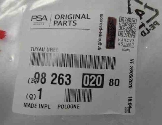 CITROËN Berlingo 3 generation (2018-2024) Fuel return pipe 9826302080 32477918