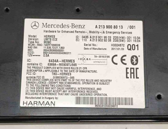 MERCEDES-BENZ CLA-Class C117 (2013-2016) Bluetooth Control Unit A2139008013 31419201