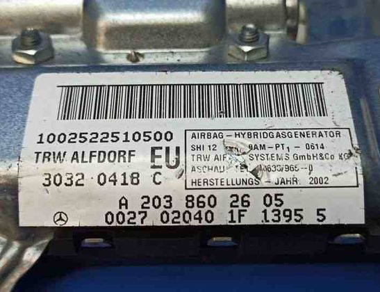 MERCEDES-BENZ C-Class W203/S203/CL203 (2000-2008) Front Right Door Airbag SRS A2038602605 21216306